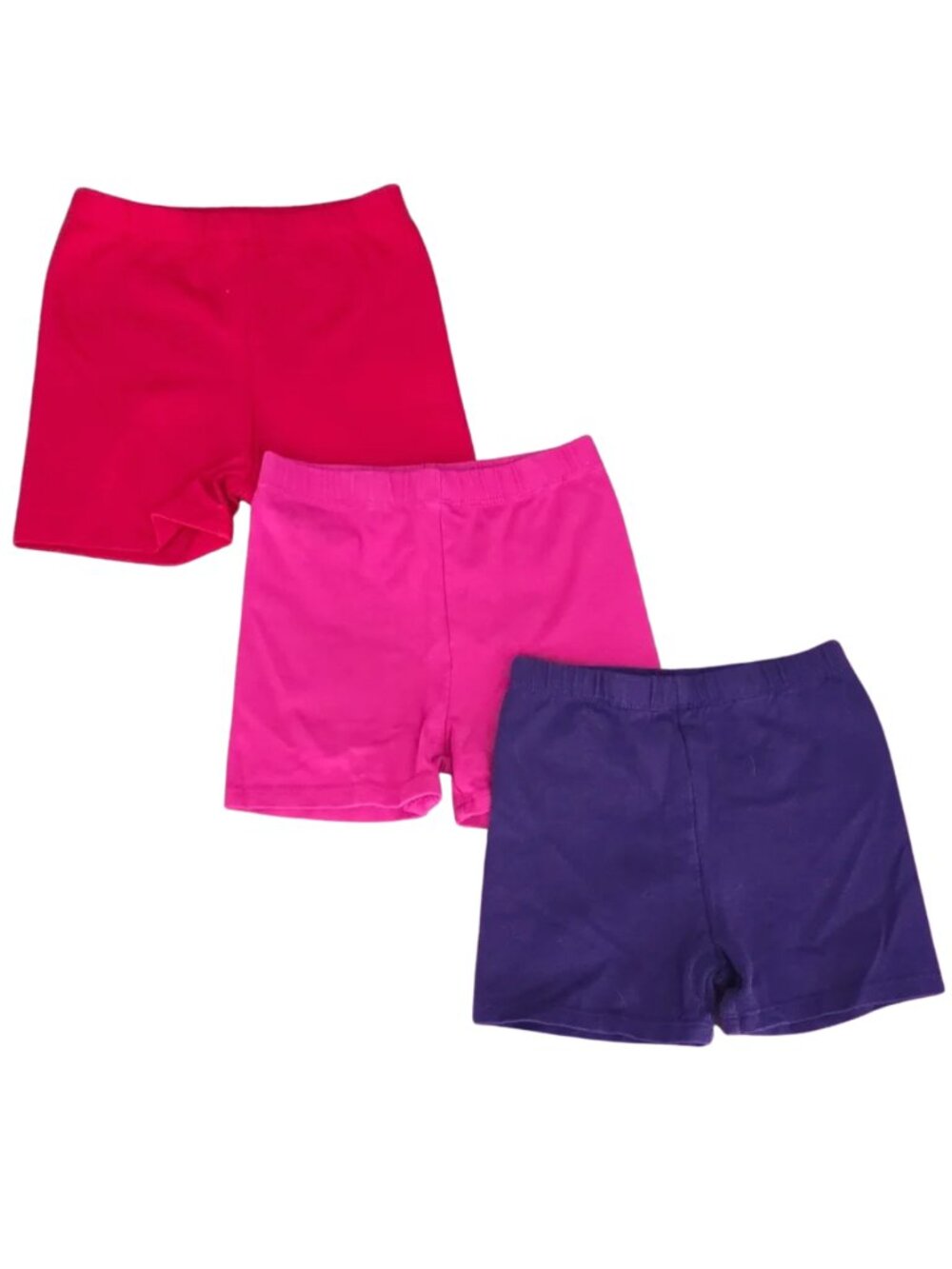 Primary Girls' 3-Pack Stretch Shorts in Red, Pink & Navy